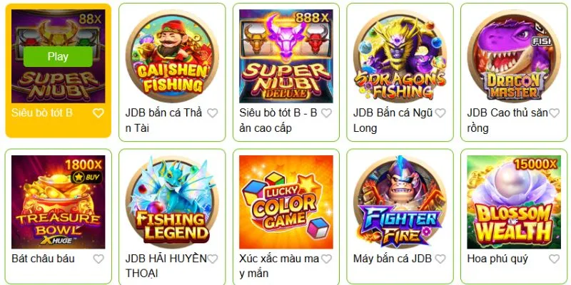 Game trong nhà phát hành JDB